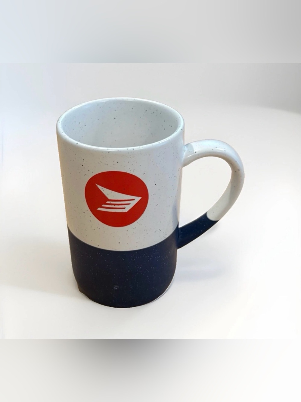 Vintage Leeds Canada Post Navy Speckled Coffee Mug Corporate Promo Cup